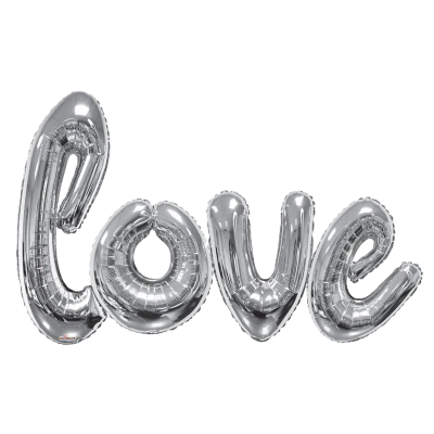 Jumbo "love"-kirjainilmapallot, hopea