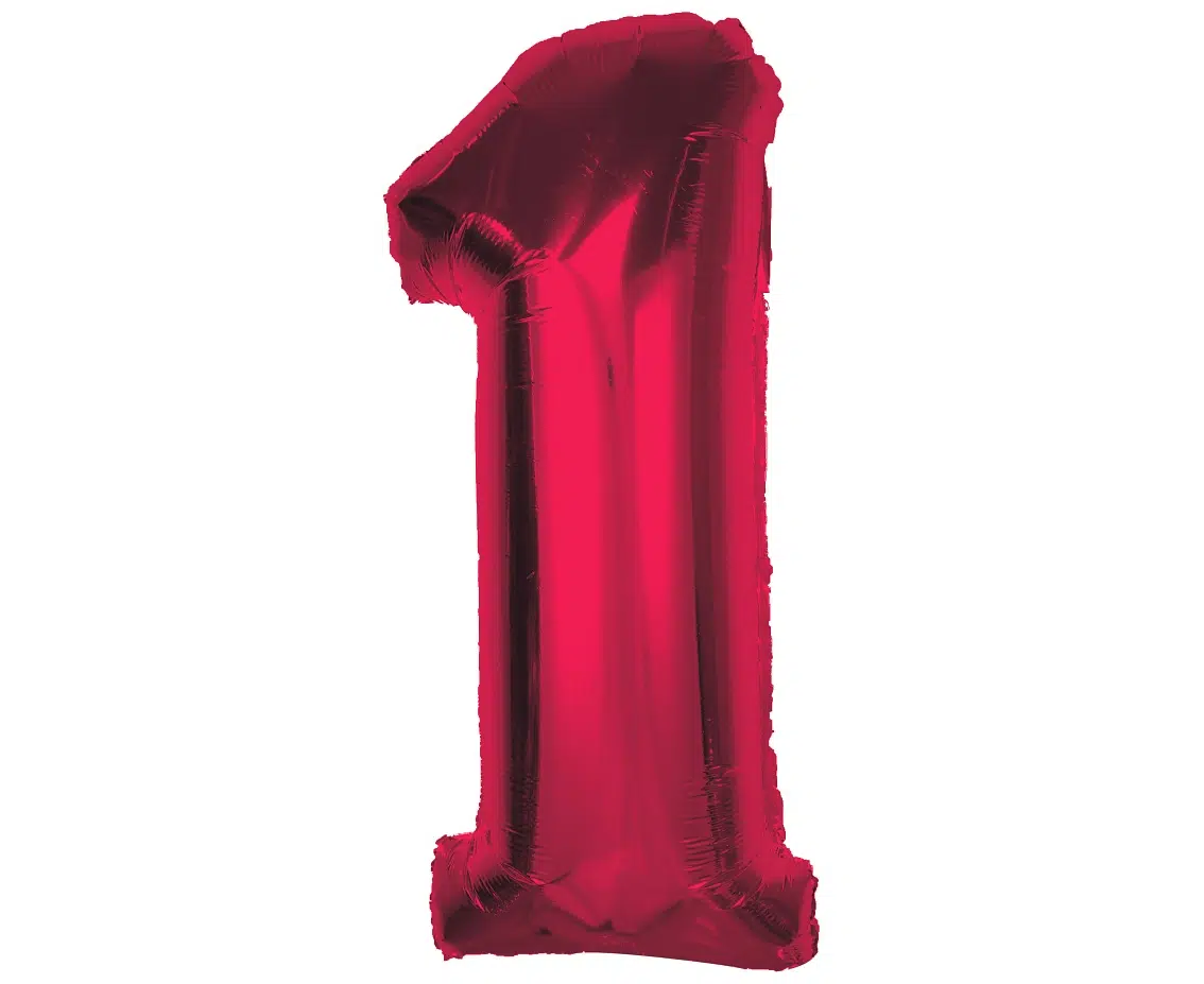 92 cm Numerofoliopallo, punainen - Image 2