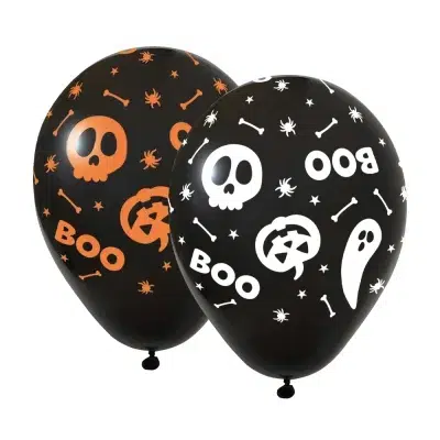 30 cm Halloween-ilmapallot BOO 6 kpl