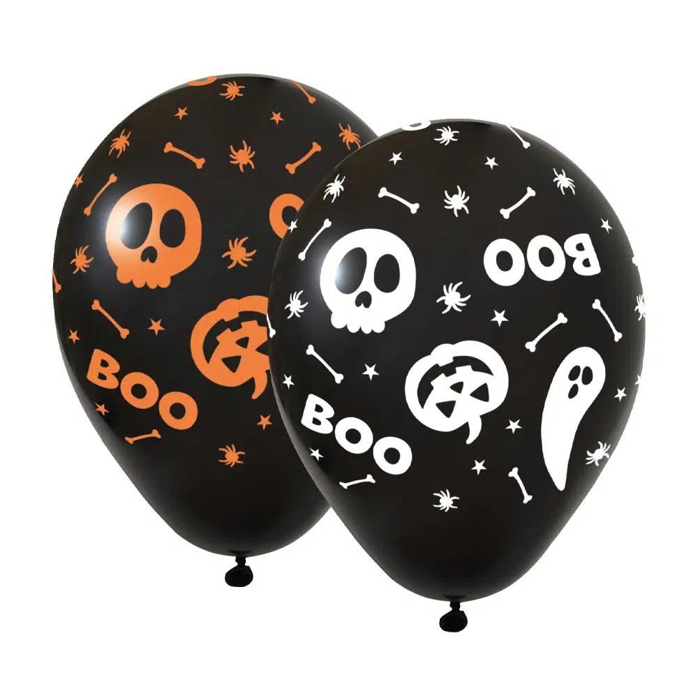 30 cm Halloween-ilmapallot BOO 6 kpl